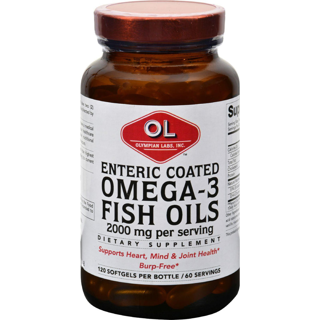Olympian Labs Omega-3 Fish Oils Enteric Coated - 2000 Mg - 120 Softgels