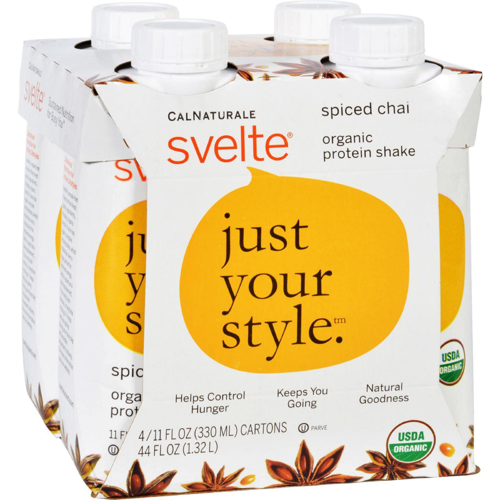 Svelte Protein Shake - Organic - Spiced Chai - 11 Fl Oz - Case Of 24