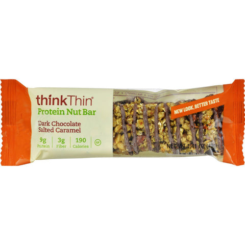 Think Products Thinkthin Crunch Bar - Crunch Caramel Chocolate Dipped Mixed Nuts - 1.41 Oz - Case Of 10