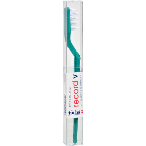 Fuchs Adult Medium Record V Nylon Bristle Toothbrush - 1 Toothbrush - Case Of 10