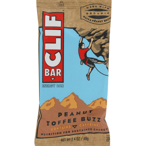 Clif Bar - Organic Peanut Toffee Buzz - Case Of 12 - 2.4 Oz