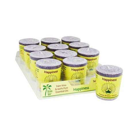 Aloha Bay Chakra Votive Candle - Happiness - Case Of 12 - 2 Oz