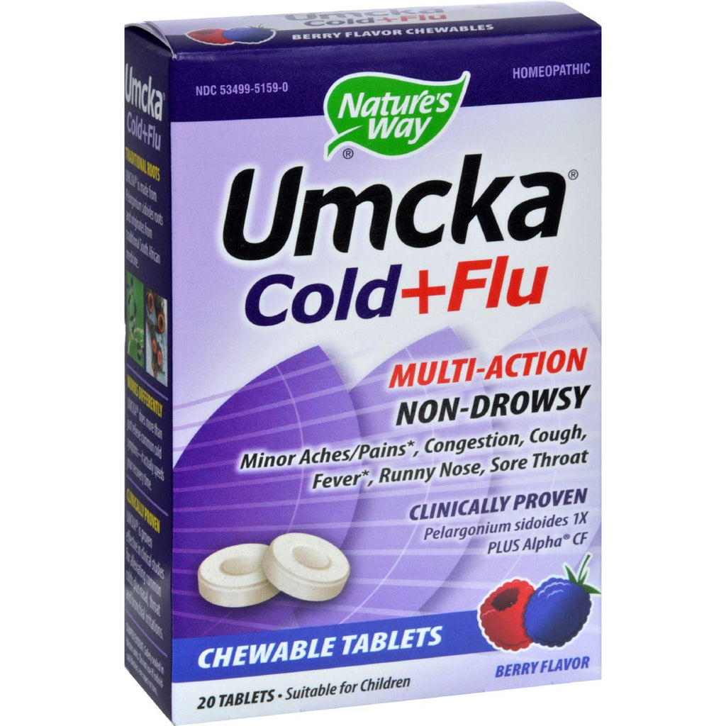 Nature's Way Umcka Cold Plus Flu Berry - 20 Chewables