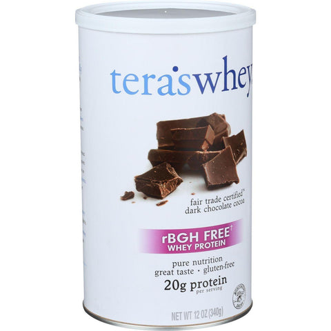 Tera's Whey Protein - Rbgh Free - Fair Trade Dark Chocolate - 12 Oz