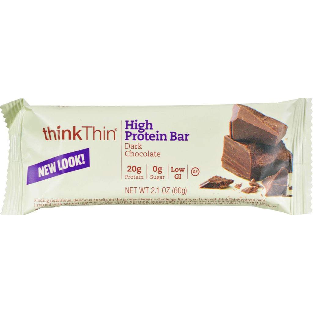 Think Products Thin Bar - Dark Chocolate - Case Of 10 - 2.1 Oz