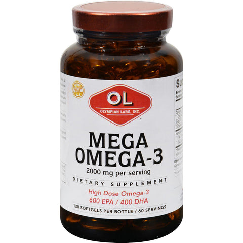 Olympian Labs Mega Omega-3 Fish Oils - 2000 Mg - 120 Softgels