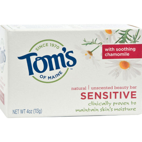 Tom's Of Maine Natural Beauty Bar Sensitive Unscented - 4 Oz - Case Of 6