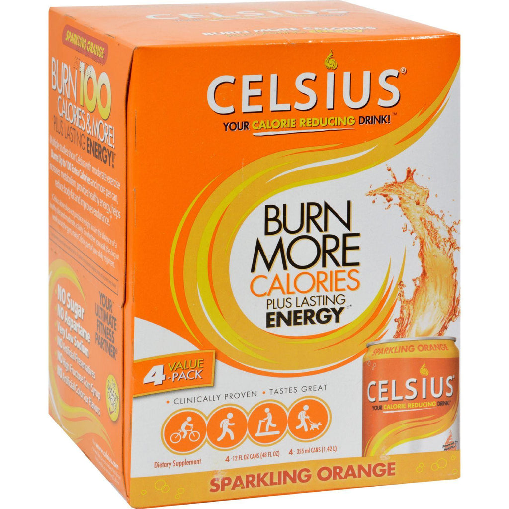 Celsius Sparkling Orange - 12 Fl Oz Each - Pack Of 4