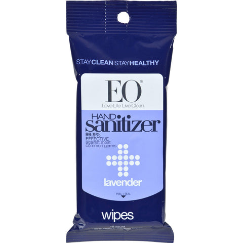 Eo Products Hand Sanitizer Wipes Display Center - Lavender - Case Of 6 - 10 Pack