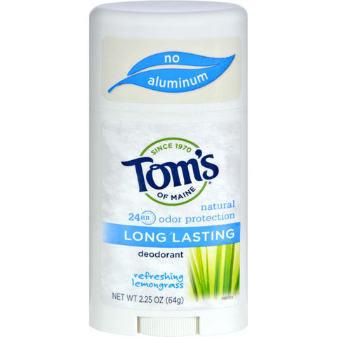 Tom's Of Maine Natural Long-lasting Deodorant Stick Lemongrass - 2.25 Oz - Case Of 6