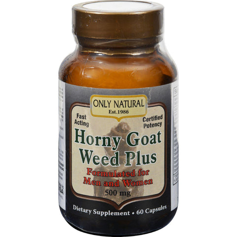 Only Natural Horny Goat Weed Plus - 500 Mg - 60 Capsules