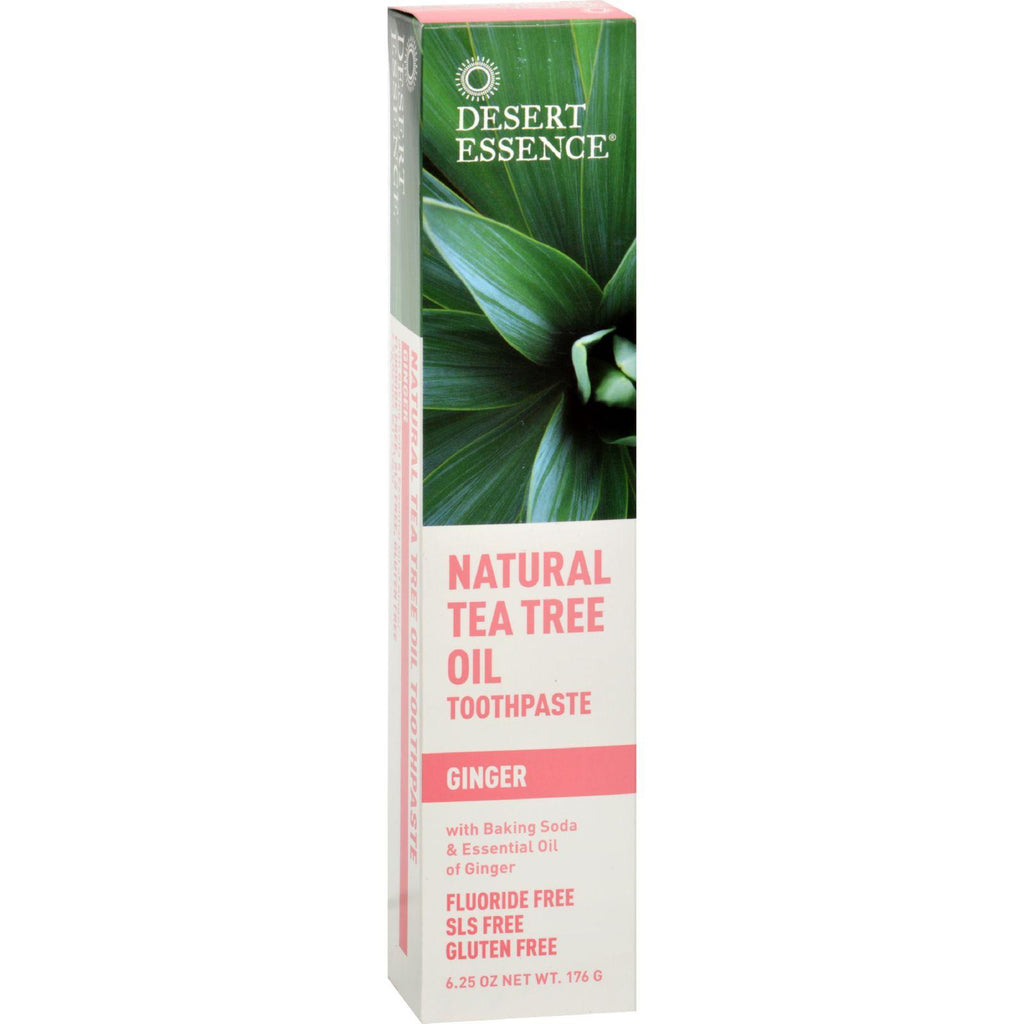 Desert Essence Natural Tea Tree Oil Toothpaste Ginger - 6.25 Oz