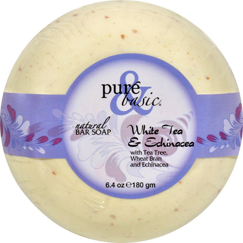 Pure And Basic Bar Soap - White Tea Echinacea - Case Of 6 - 6.4 Oz