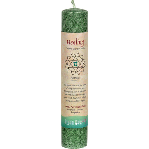 Aloha Bay Chakra Pillar Candle - Green - 8"