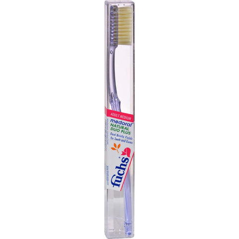 Fuchs Adult Medium Medoral Natural Duo Plus Toothbrush - 1 Toothbrush - Case Of 10