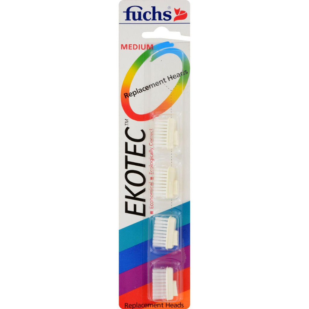 Fuchs Ekotec Medium Nylon Replacement Heads - 4 Toothbrushes
