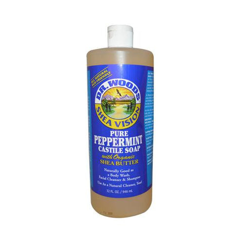 Dr. Woods Shea Vision Pure Castile Soap Peppermint With Organic Shea Butter - 32 Fl Oz