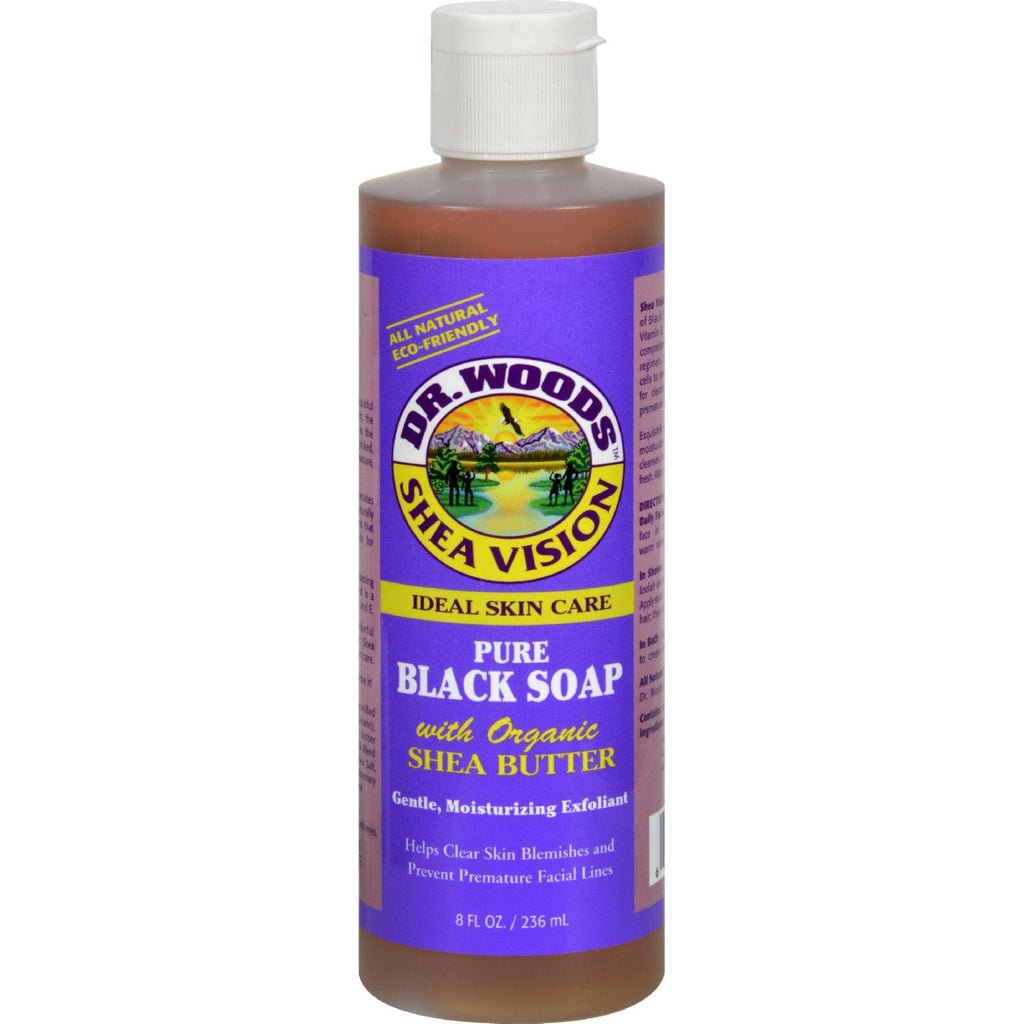 Dr. Woods Shea Vision Pure Black Soap With Organic Shea Butter - 8 Fl Oz