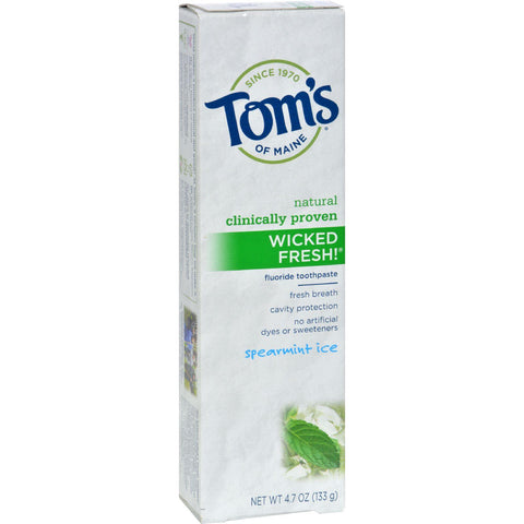 Tom's Of Maine Wicked Fresh Toothpaste Spearmint Ice - 4.7 Oz - Case Of 6