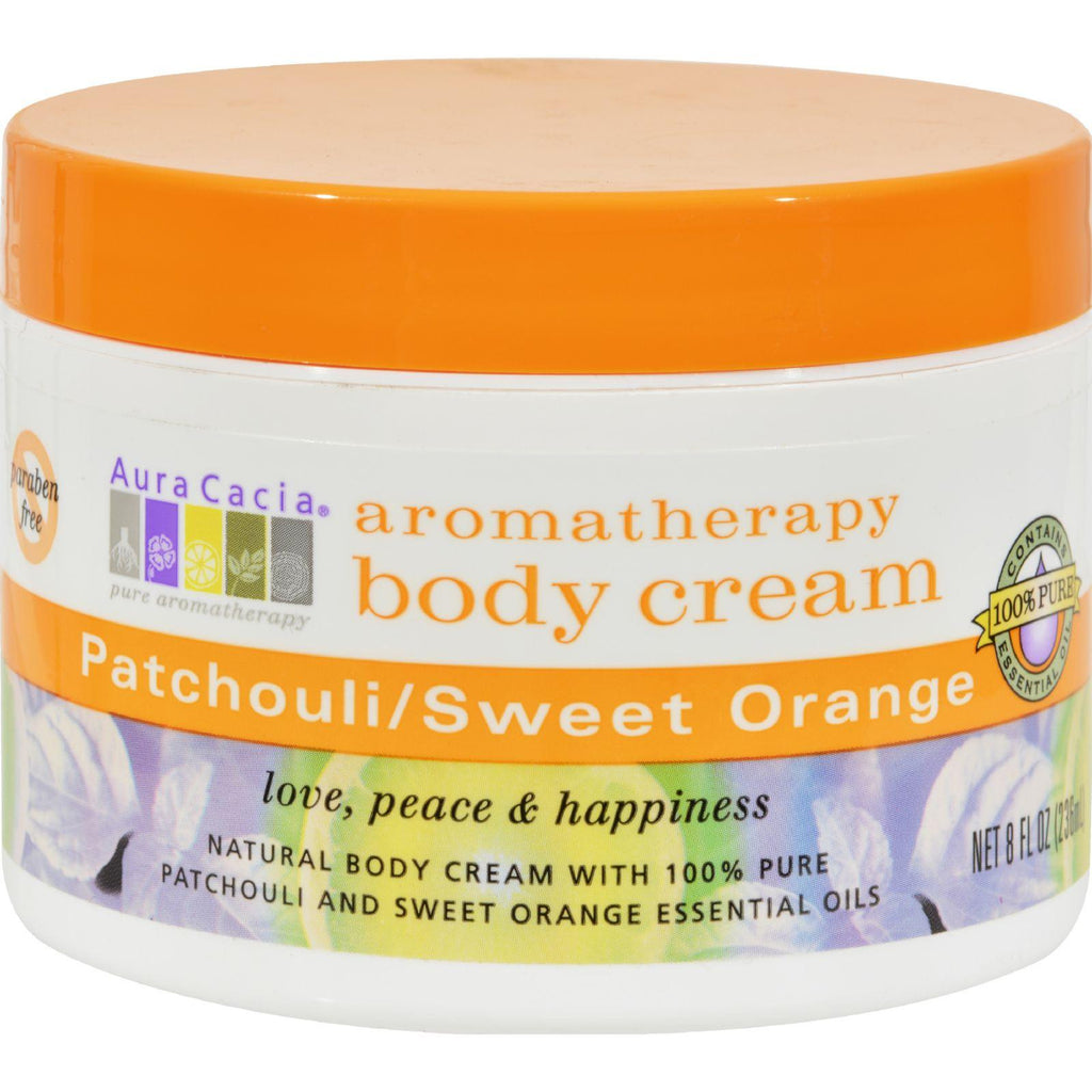 Aura Cacia Body Cream Patchouli And Sweet Orange - 8 Oz