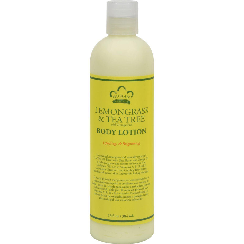 Nubian Heritage Lotion - Lemongrass And Tea Tree - 13 Oz