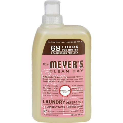 Mrs. Meyer's 68 Load 4x Laundry Detergent - Rosemary - 34 Fl Oz - Case Of 6