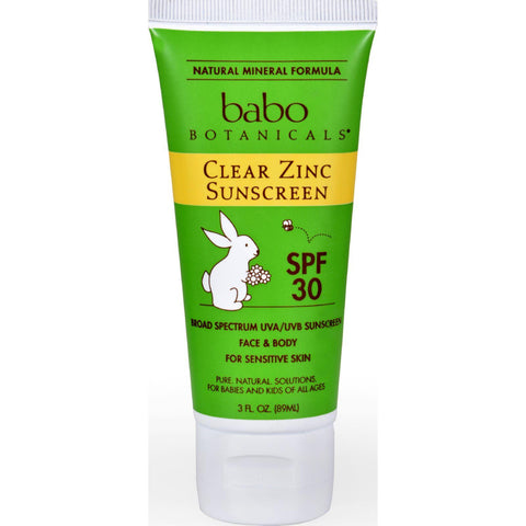 Babo Botanicals Sunscreen - Clear Zinc - Spf 30 - 3 Fl Oz