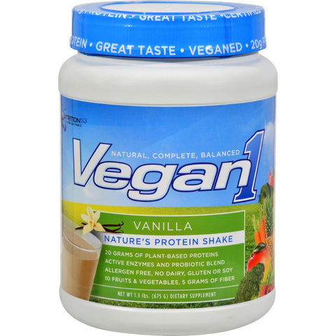 Nutrition53 Vegan1 Shake - Vanilla - Gluten Free - 1.5 Lbs