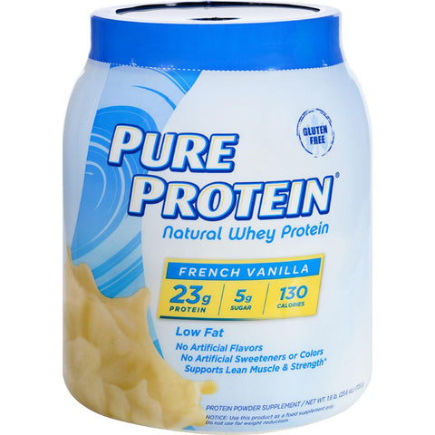 Pure Protein Whey Protein - 100 Percent Natural - French Vanilla - 1.6 Lb