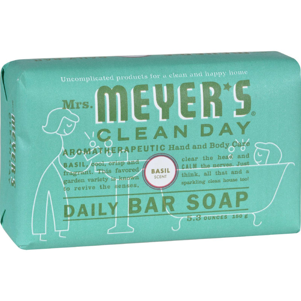 Mrs. Meyer's Bar Soap - Basil - 5.3 Oz - Case Of 12