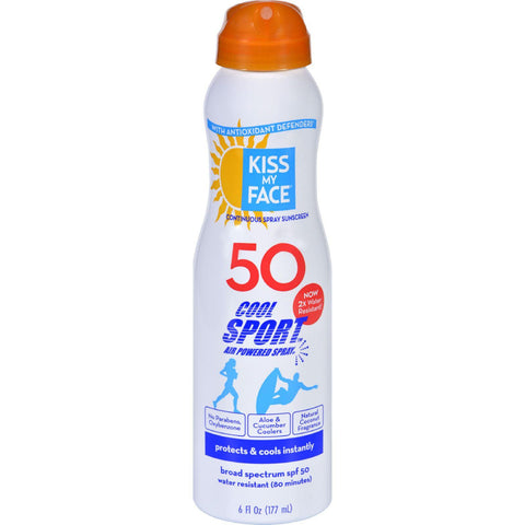 Kiss My Face Cool Sport Spray - Any Angle Air Powered Spf 50 - 6 Oz