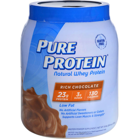 Pure Protein Whey Protein - 100 Percent Natural - Rich Chocolate - 1.6 Lb