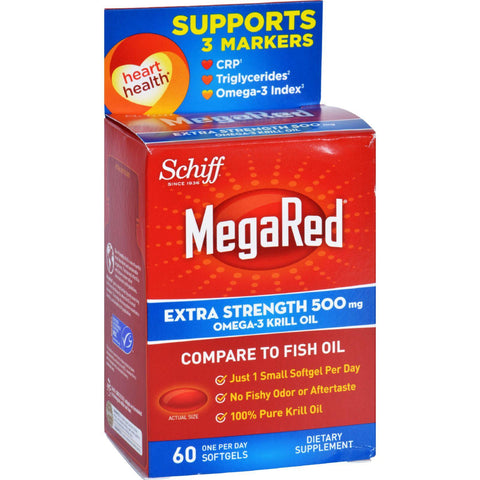 Schiff Vitamins Omega 3 Krill Oil - Megared - Extra Str - 500 Mg - 60 Softgels