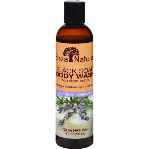 Shea Natural Body Wash - Black Soap - Lavender Rosemary - 8 Oz