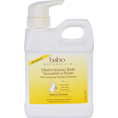 Babo Botanicals Baby Shampoo And Wash - Moisturizing - Oatmilk - 16 Oz