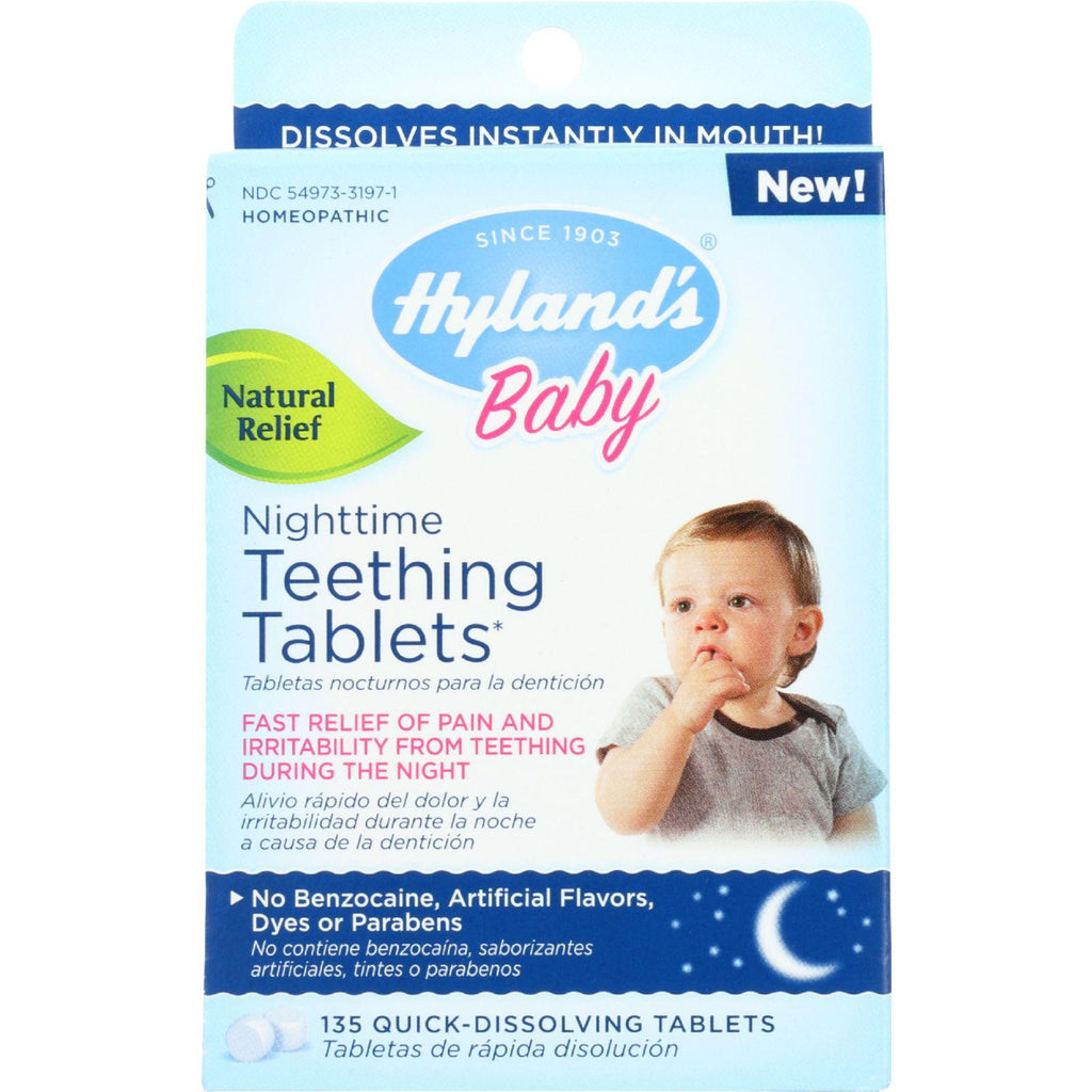 Hylands Homeopathic Teething Tablets - Nighttime - Quick-dissolving - 135 Tablets - 1 Each