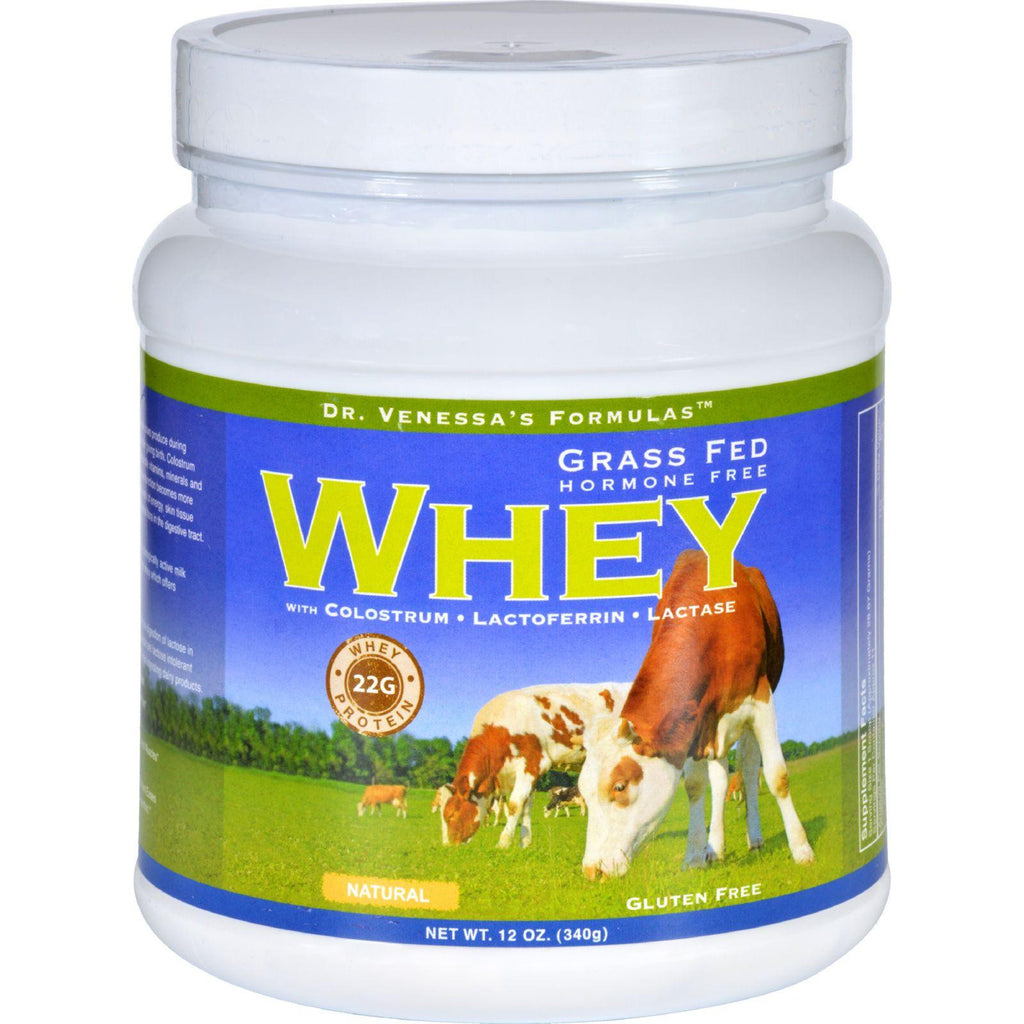 Dr. Venessas Formulas Whey Protein - Grass Fed Hormone Free - Natural - 12 Oz