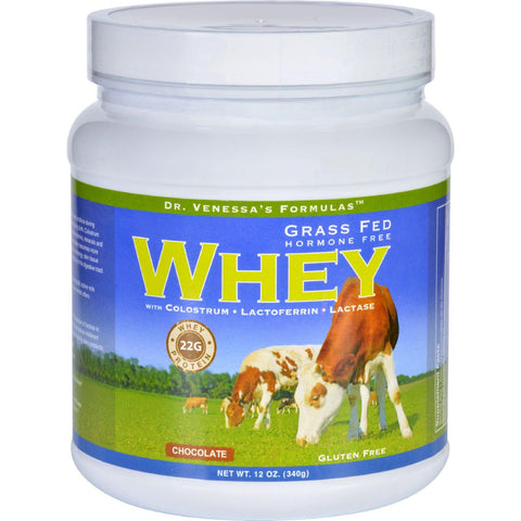 Dr. Venessas Formulas Whey Protein - Grass Fed Hormone Free - Chocolate - 12 Oz