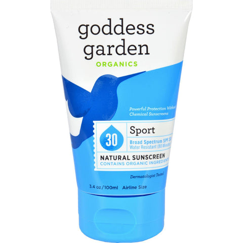 Goddess Garden Sunscreen - Natural - Sport - Spf 30 - Tube - 3.4 Oz