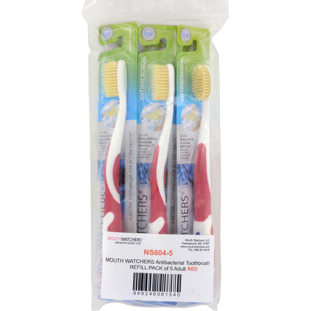 Mouth Watchers Toothbrush Refill - A B - Adult - Red - 1 Count - Case Of 5