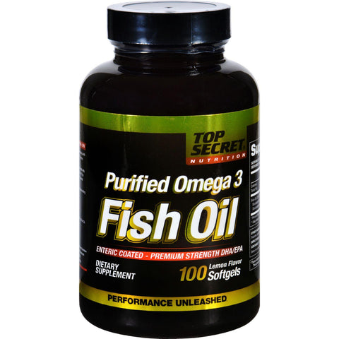 Top Secret Nutrition Fish Oil - Purified Omega-3 - Lemon - 100 Softgels