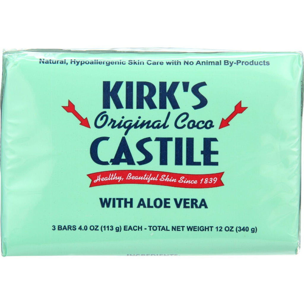 Kirks Natural Bar Soap - Coco Castile - Aloe Vera - 3 Pack - 3-4 Oz - 1 Each