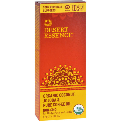 Desert Essence Coconut Jojoba And Coffee Oil - Organic - 4 Oz