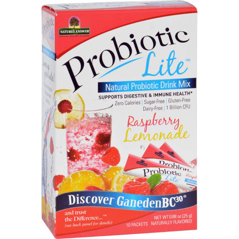 Natures Answer Probiotic Drink Mix - Natural - Probiotic Lite - Raspberry Lemonade - .88 Oz - 10 Count